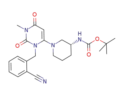 2-[[6-[(3R)-3-tert-butoxycarbonylamino-1-piperidinyl]-3,4-dihydro-2,4-dioxo-3-methyl-1(2H)-pyrimidinyl]methyl]benzonitrile