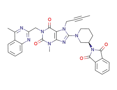 (R)-7-(but-2-yn-1-yl)-8-(3-(1,3-dioxoisoindolin-2-yl)piperidin-1-yl)-3-methyl-1-((4-methylquinazolin-2-yl)methyl)-3,7-dihydro-1H-purine2,6-dione