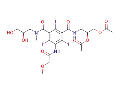 5-methoxyacetylamino-2,4,6-triiodoisophthalic acid [(2,3-dihydroxy-N-methylpropyl)-(2,3-diacetoxypropyl)]diamide