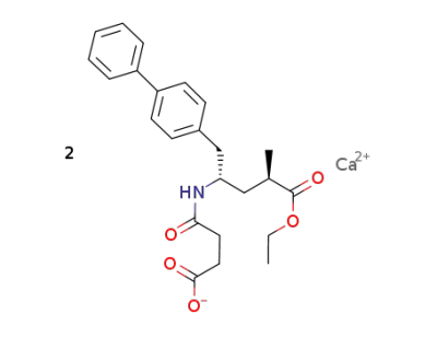 N-(3-carboxyl-1-oxopropyl)-(4S)-(p-phenylphenyl-methyl)-4-amino-(2R)-methylbutanoic acid ethyl ester calcium salt