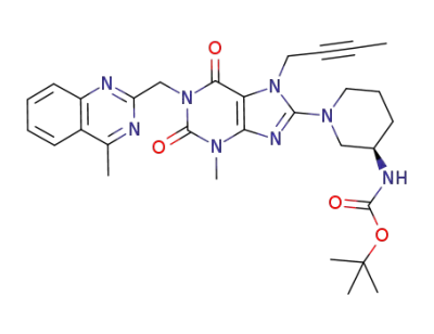 1-[(4-methyl-quinazolin-2-yl)methyl]-3-methyl-7-(2-butyn-1-yl)-8-[(R)-3-(tert-butoxycarbonylamino)-piperidin-1-yl]-2,6-dioxo-2,3,6,7-tetrahydro-1H-purine